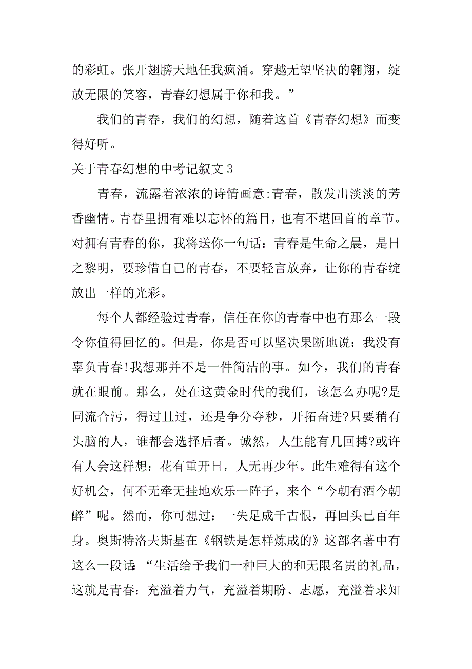 2023年关于青春梦想的中考记叙文3篇(梦想的记叙文初中生)_第4页