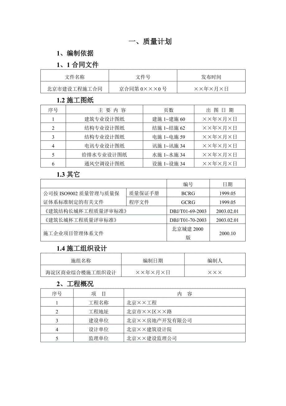 海淀区商业综合楼施工组织设计_第1页