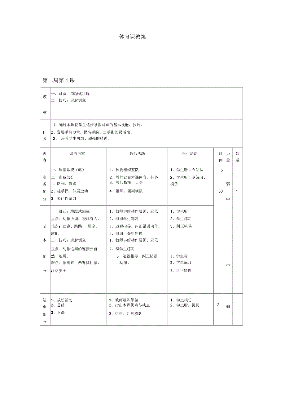 小学五年级体育上册教案全集(已整理)_第3页