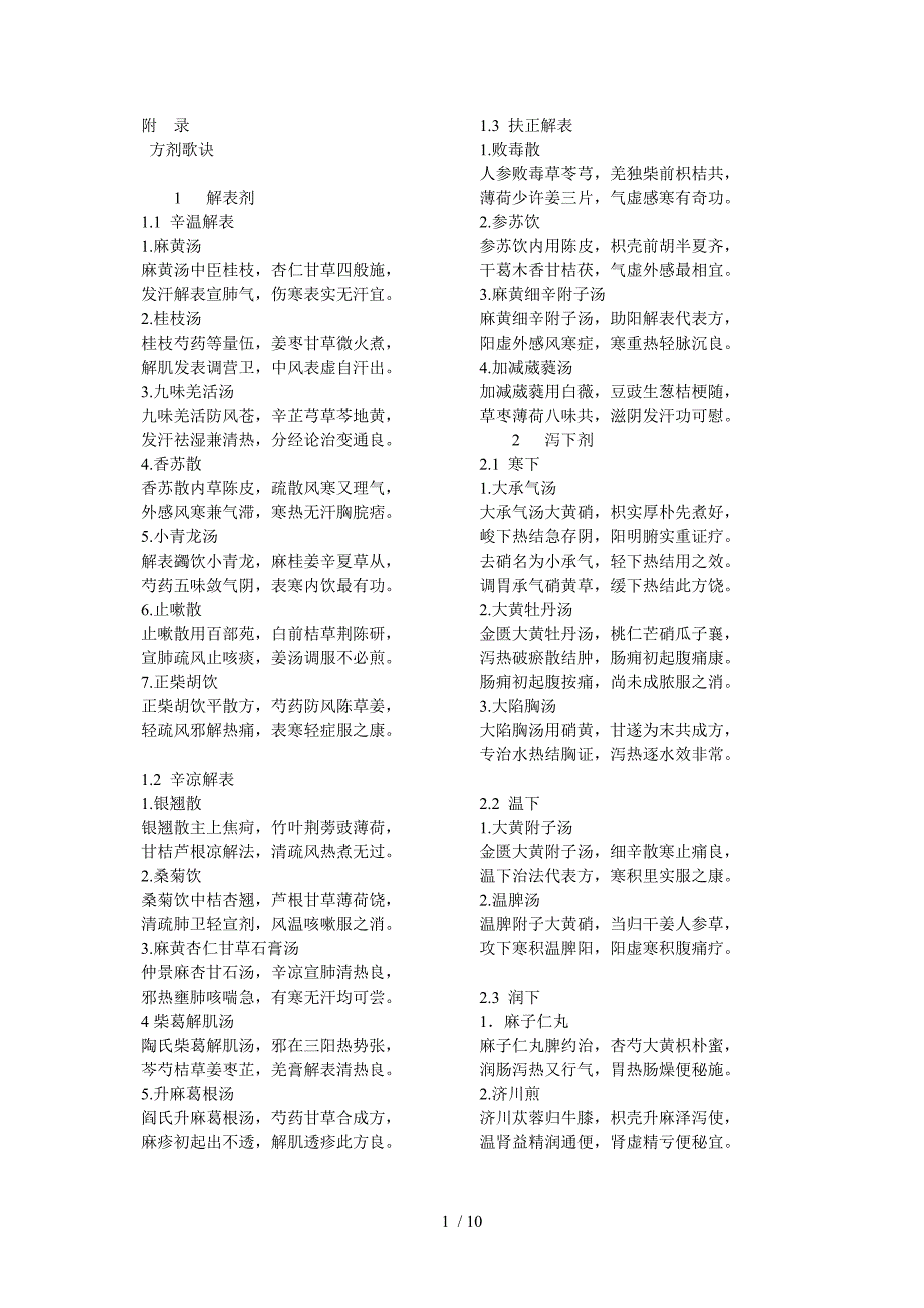 中医七版方剂及五版补遗考研用_第1页