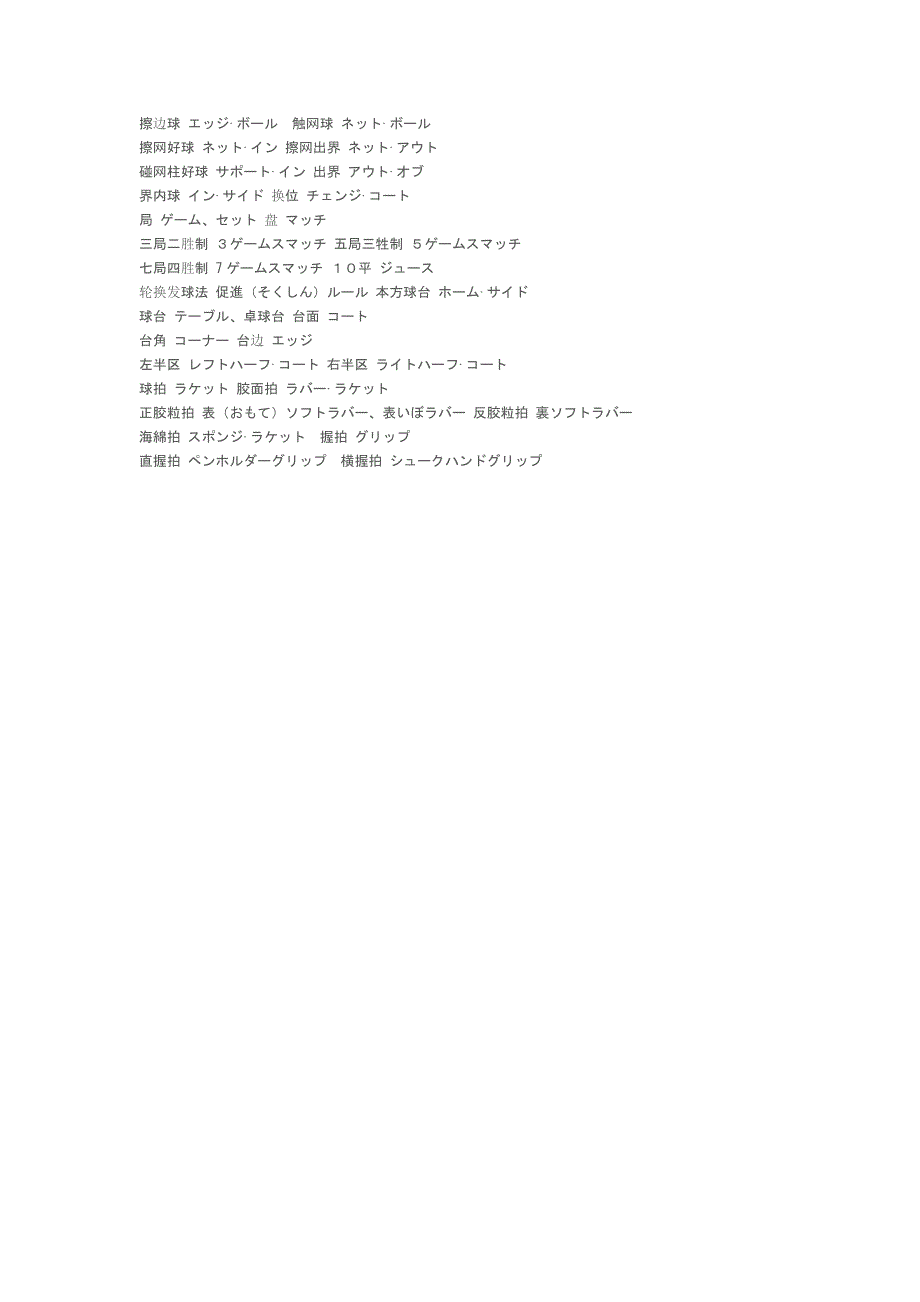 日语乒乓球专业术语_第2页