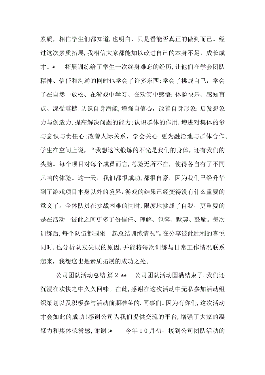 关于公司团队活动总结模板汇总六篇_第4页