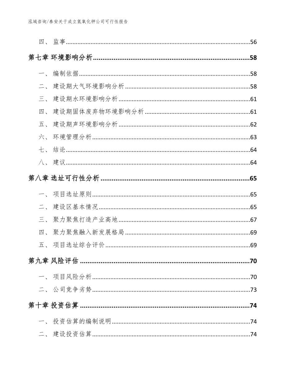 泰安关于成立氢氧化钾公司可行性报告（参考模板）_第5页