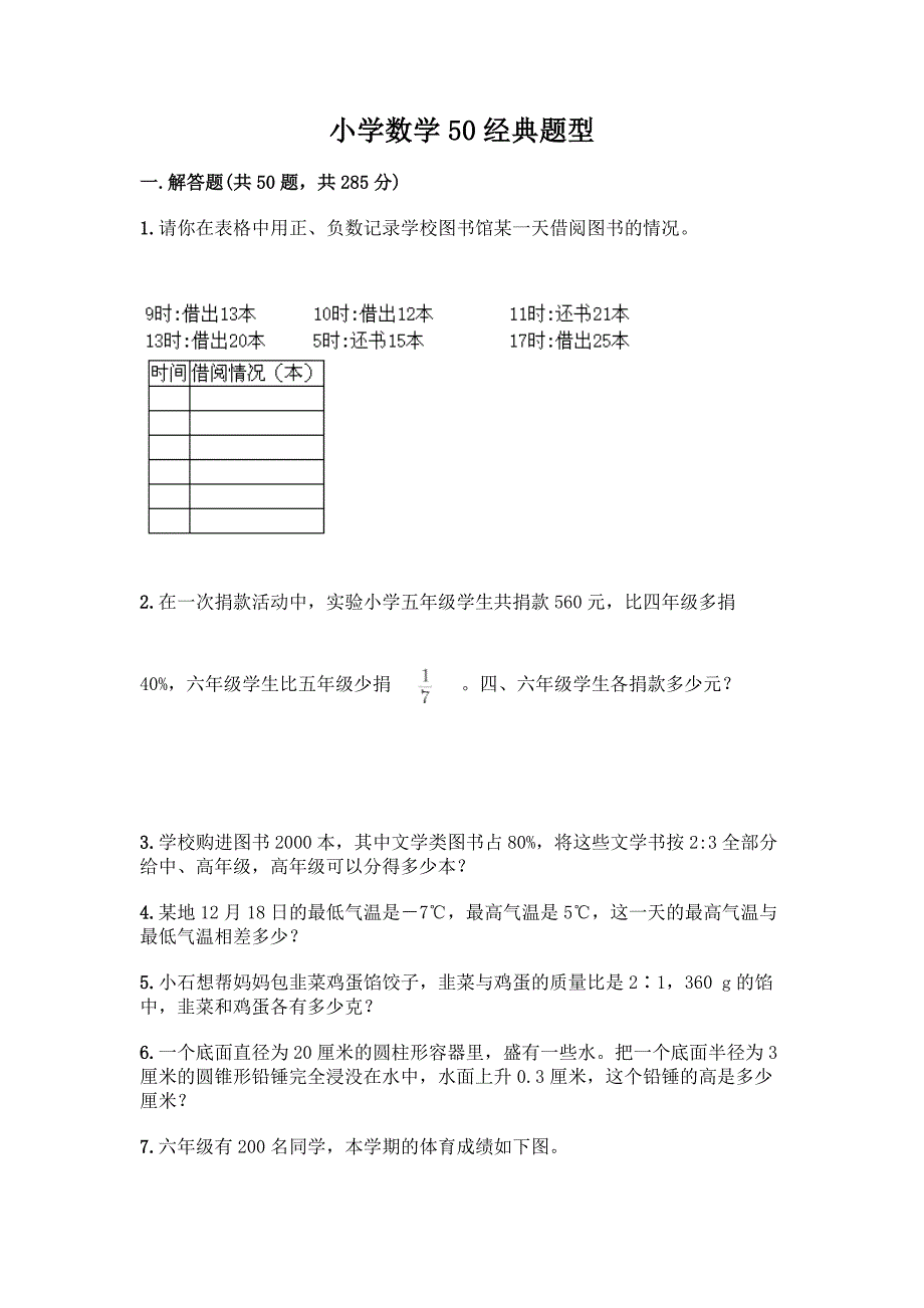 小学数学50经典题型含完整答案(必刷).docx_第1页