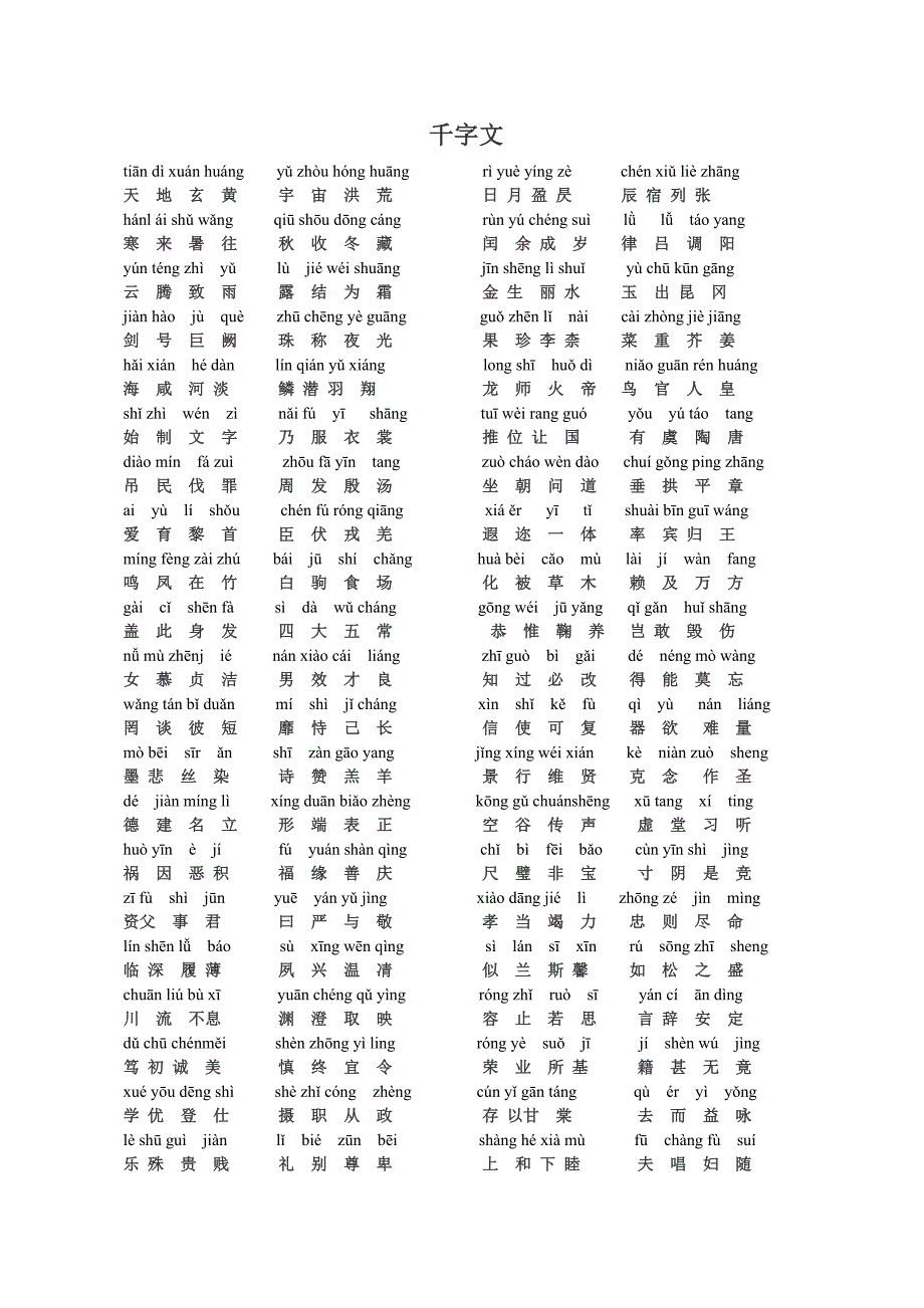 千字文拼音版全文_第1页