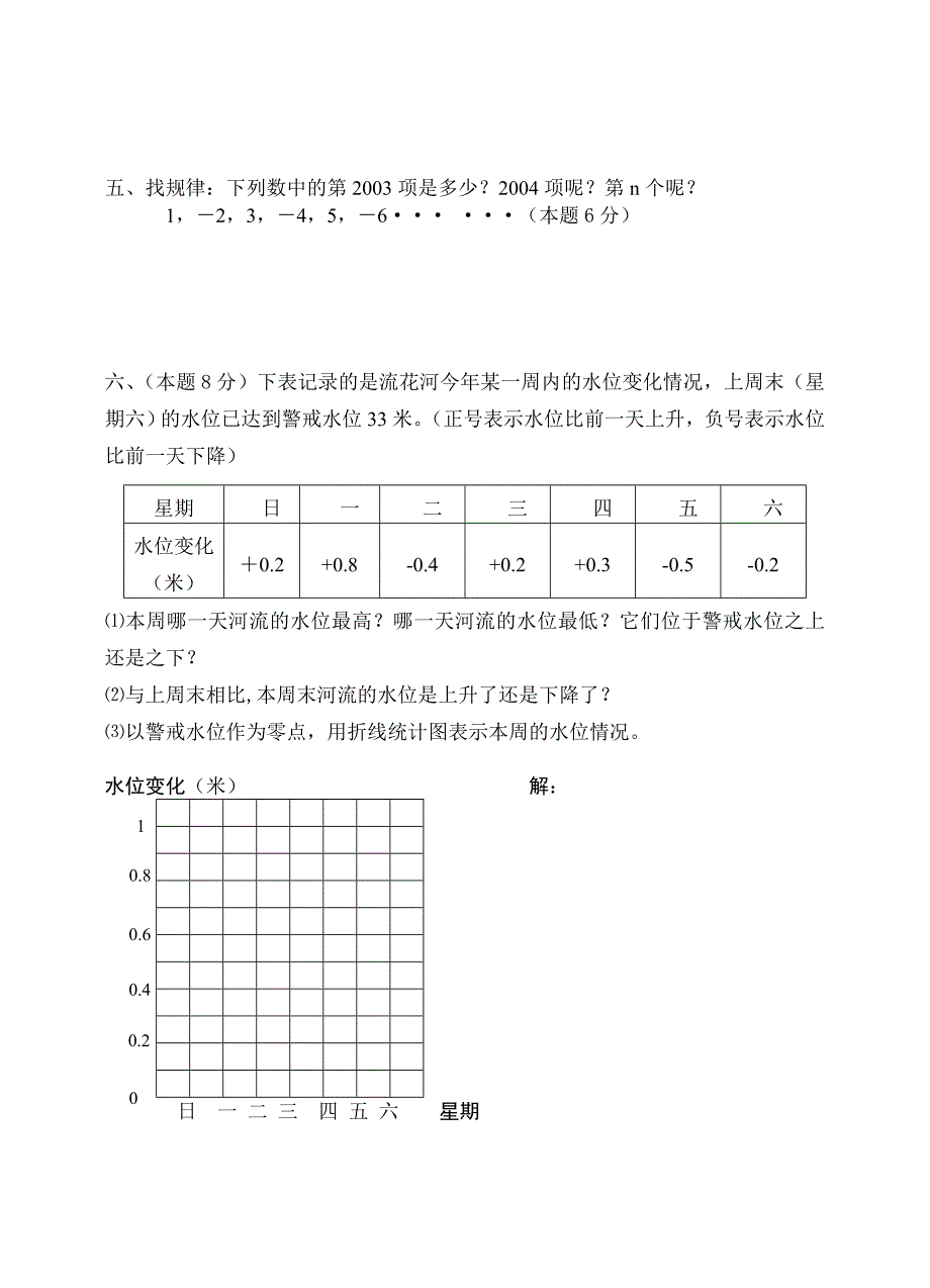 人教版七年级数学上册第一单元测试题_精华.doc_第4页
