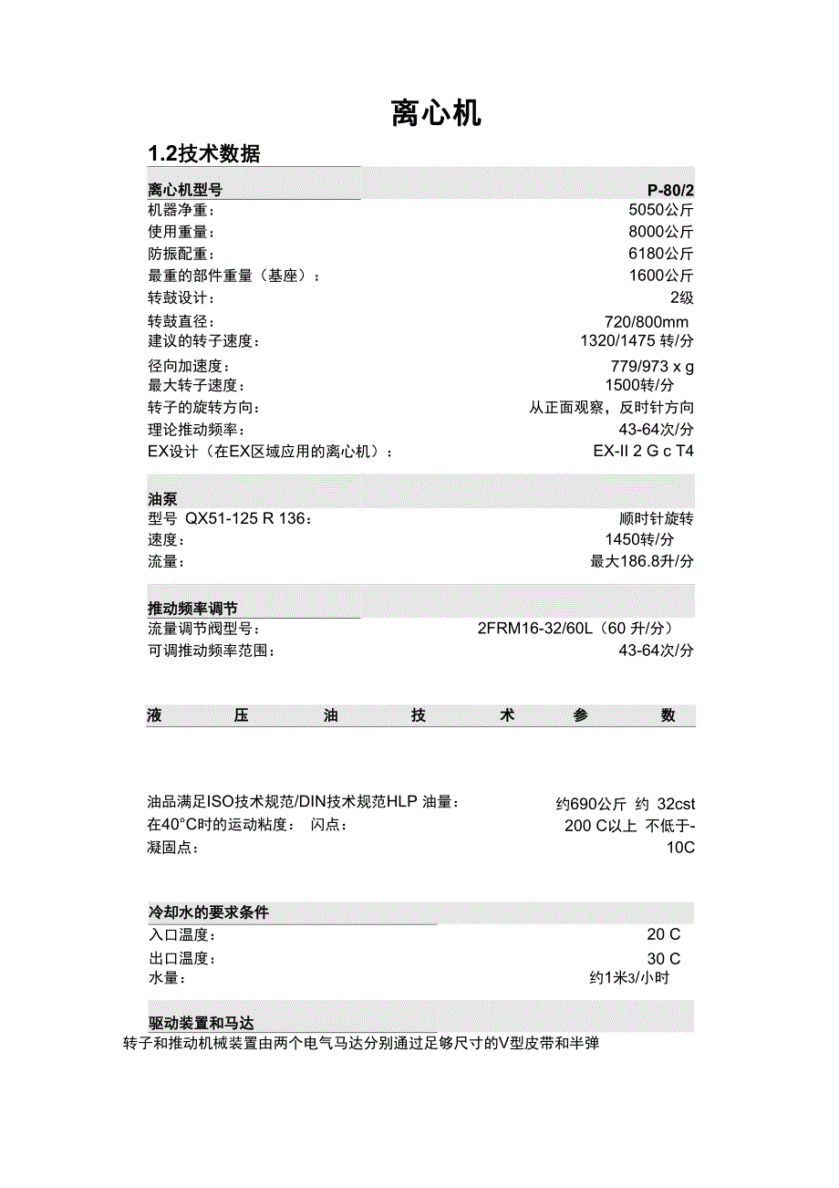 卧式离心机技术要求与操作_第1页