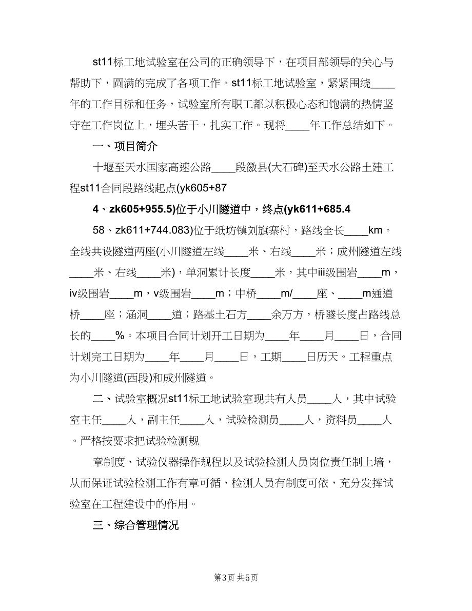 工地试验室主任工作总结范文（二篇）.doc_第3页