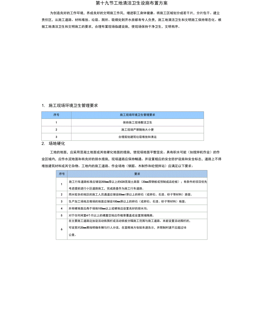 工地清洁卫生布置施工方案上课讲义_第1页