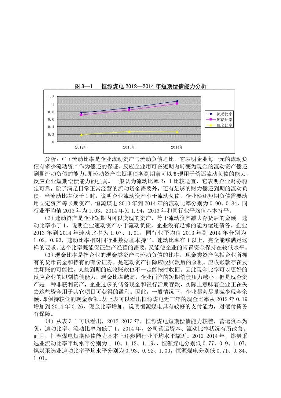 煤电股份有限公司财务报表分析_第5页