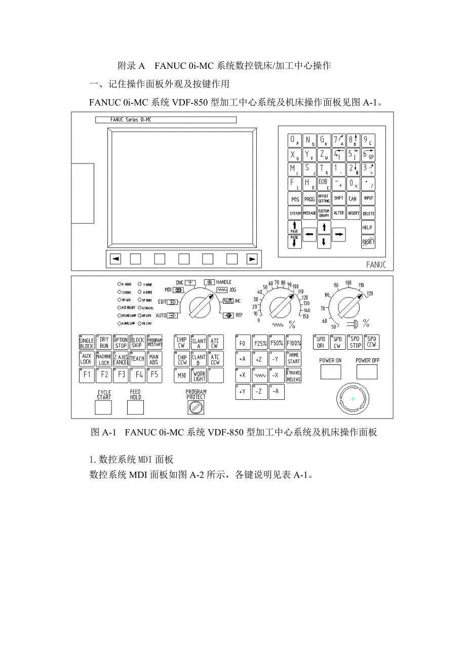 FANUC MC系统数控铣床加工中心操作_第1页