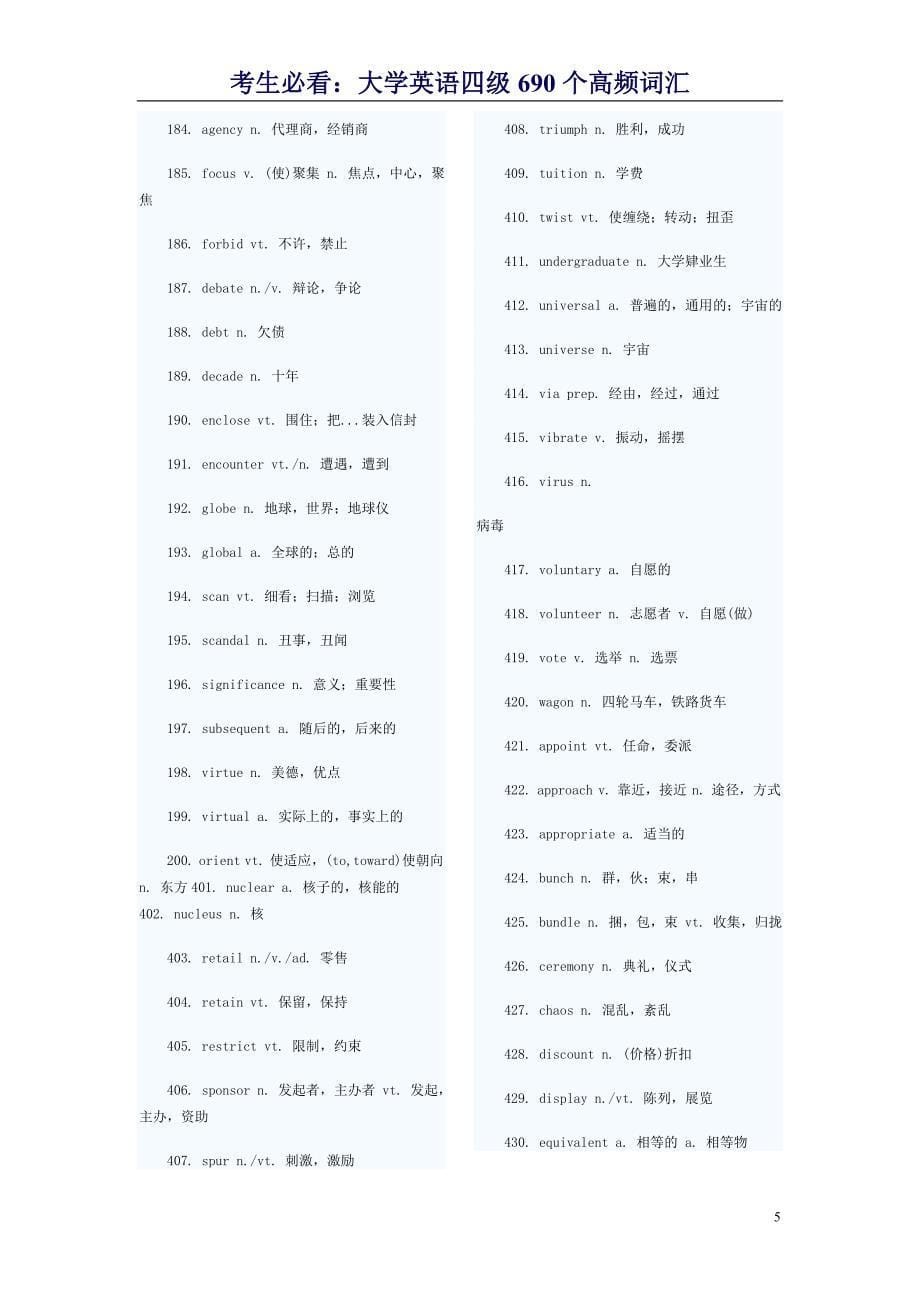 大学英语四级690个高频词汇 (2).doc_第5页