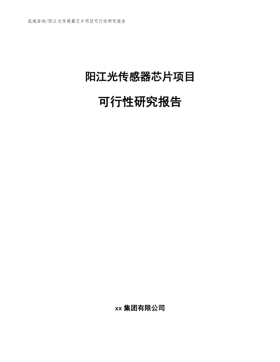 阳江光传感器芯片项目可行性研究报告【参考模板】_第1页