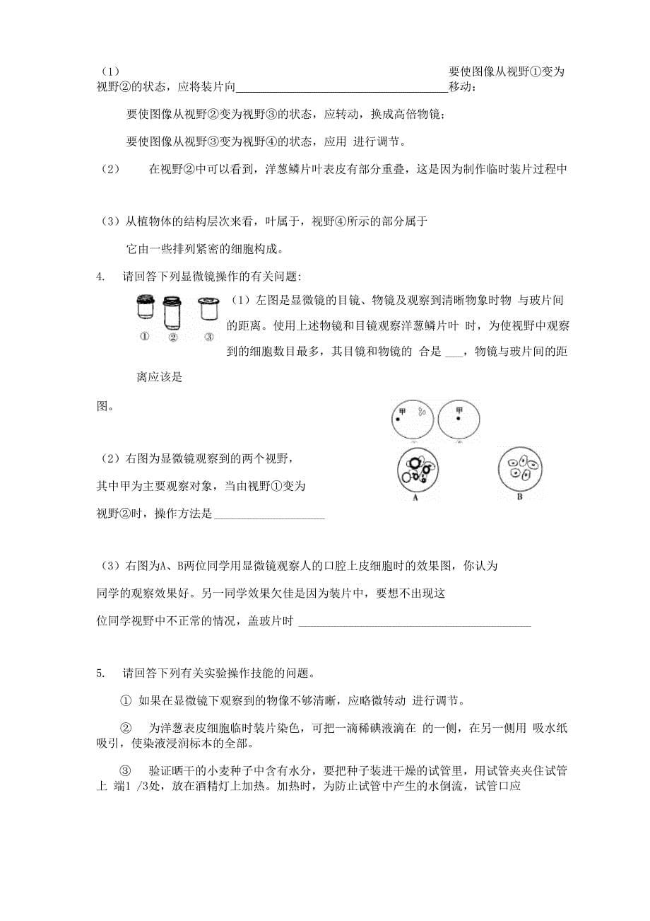 生物的基本特征知识点汇总及复习题_第5页