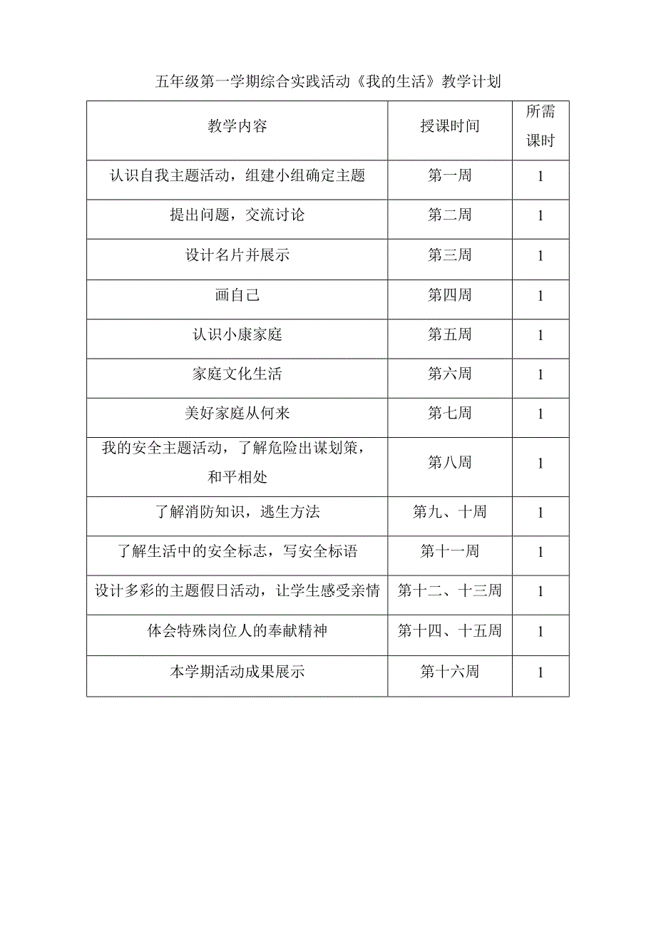 五上 我的生活 教案.doc_第1页