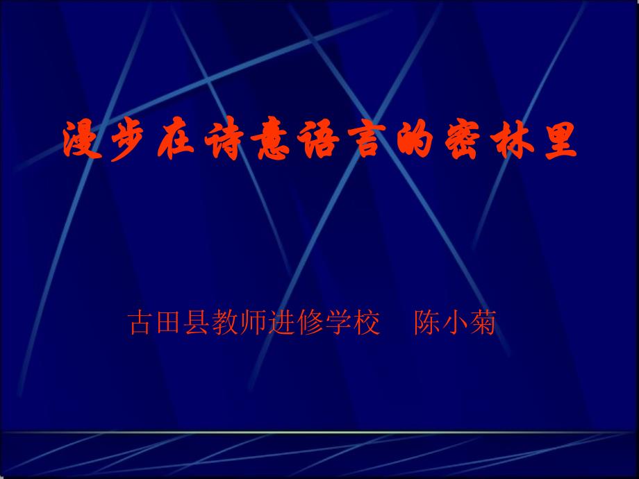 漫步在诗意语言的密林里教案_第1页