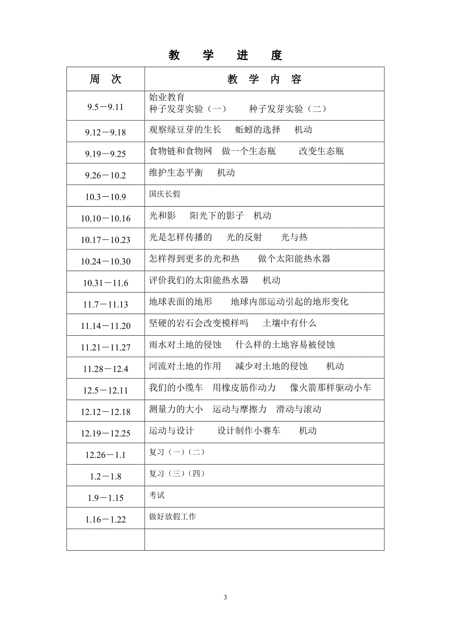 教科版五年级上册科学教学计划和教案_第3页