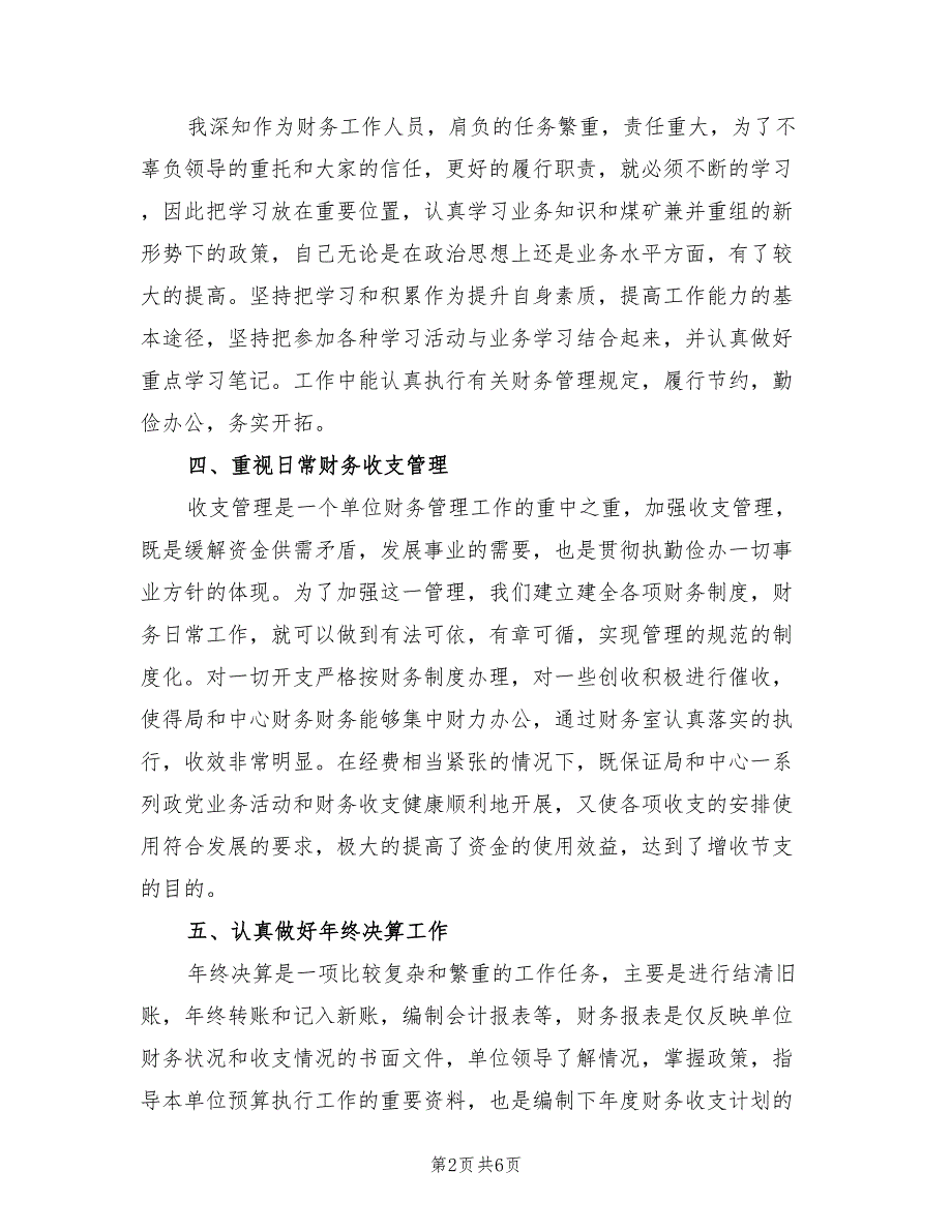 2022年会计个人工作总结报告_第2页