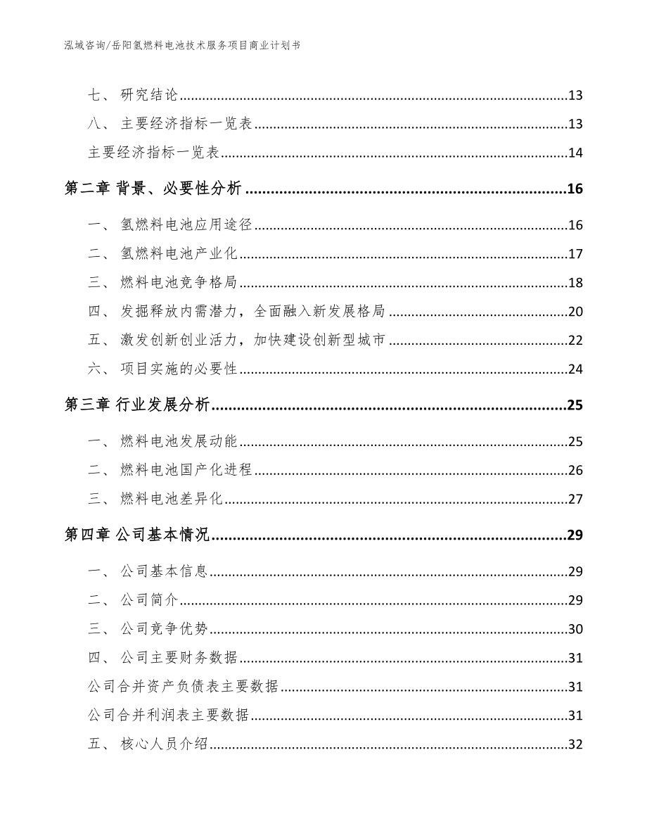 岳阳氢燃料电池技术服务项目商业计划书【参考模板】_第4页