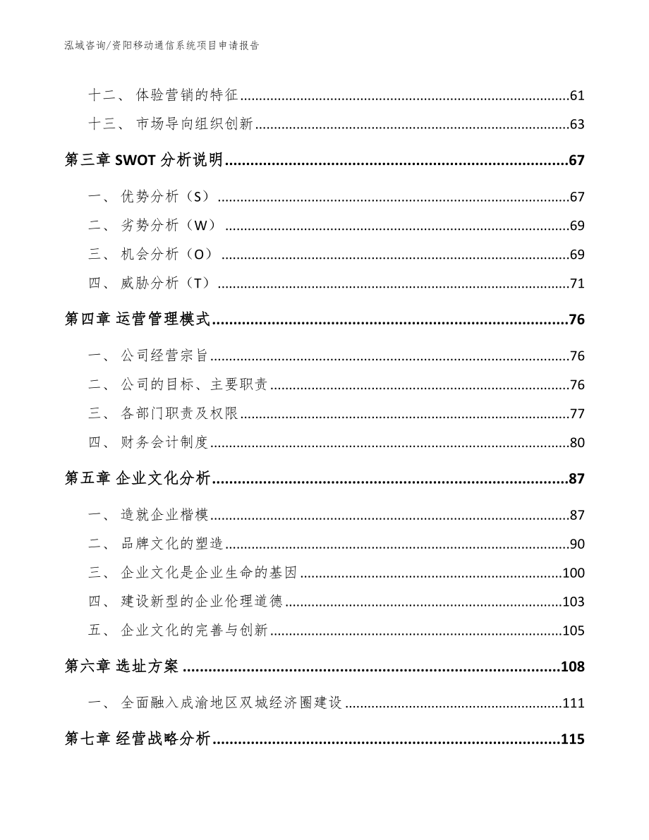 资阳移动通信系统项目申请报告范文参考_第2页