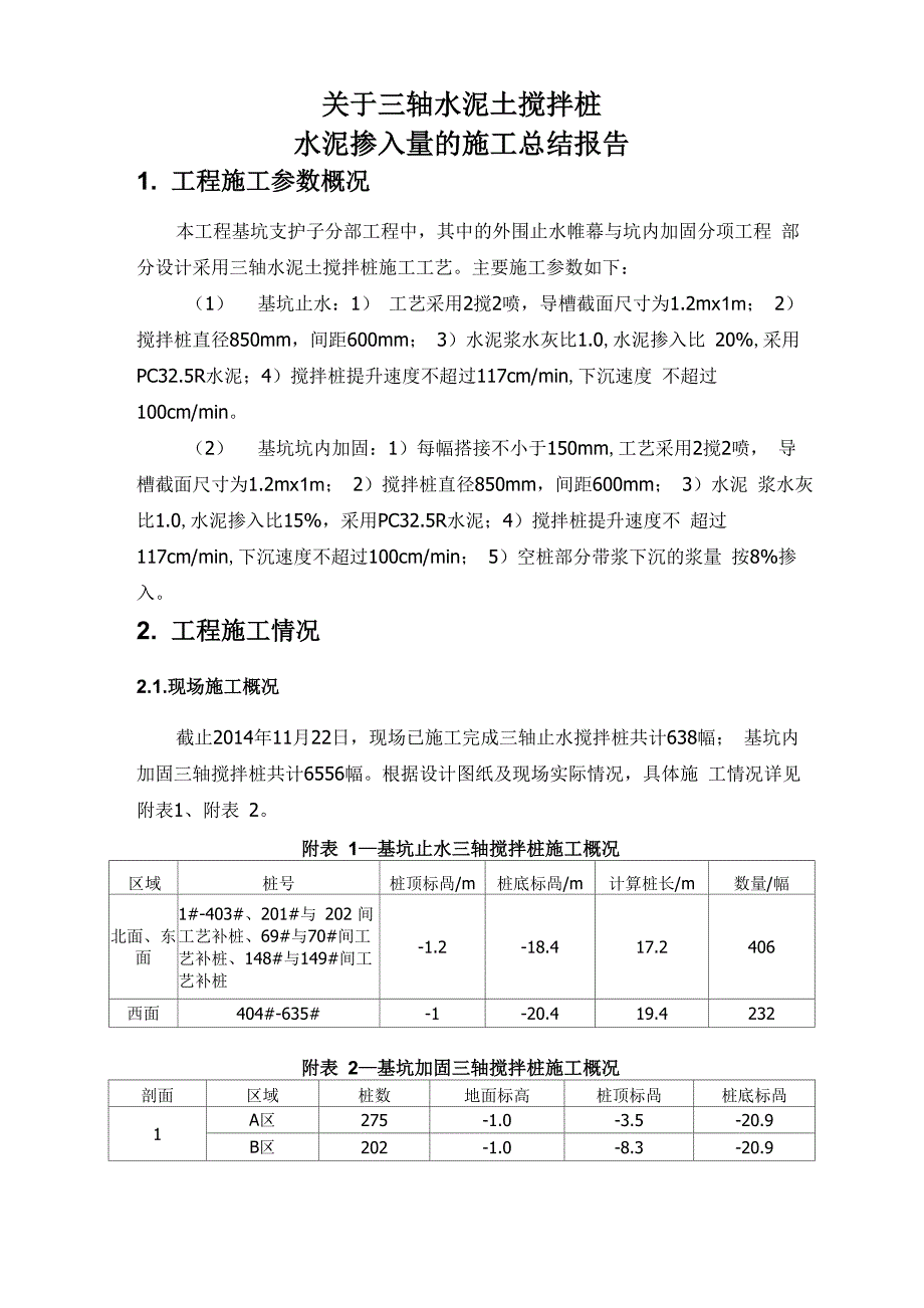 三轴水泥土搅拌桩掺入量总结_第1页