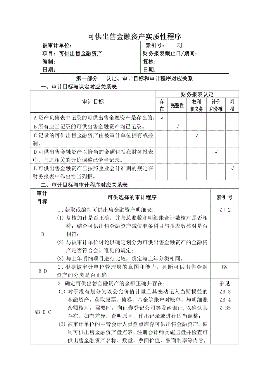 资产类——可供出售金融资产_第1页