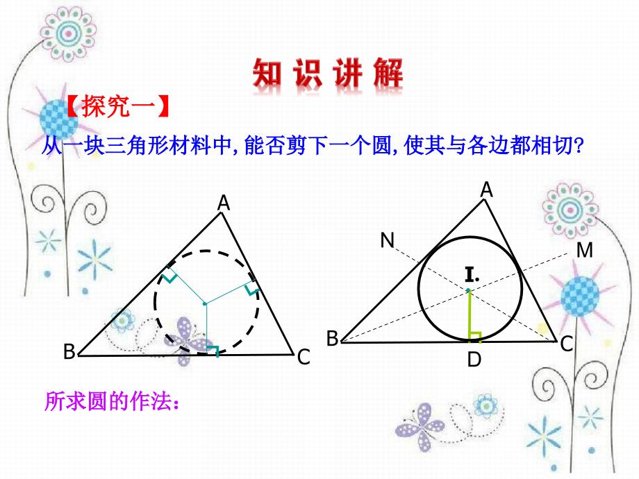 九年级数学下册第3章圆32点直线与圆的位置关系圆的切线323三角形的内切圆教学课件湘教版_第4页