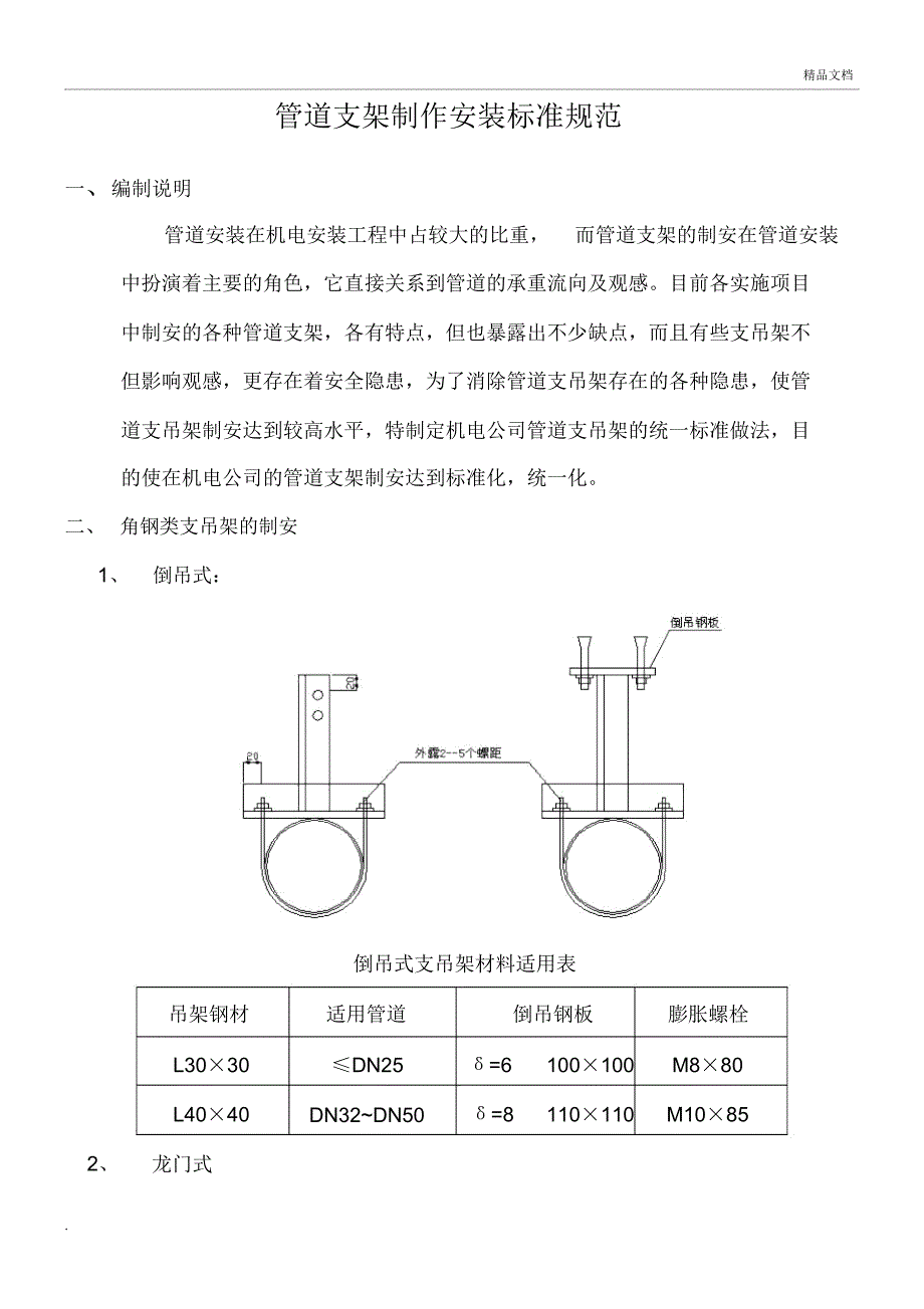 管道支架制作安装标准规范(20201205190037)_第1页