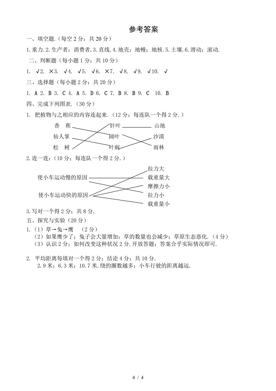 五年级上册科学试题及答案.doc_第4页