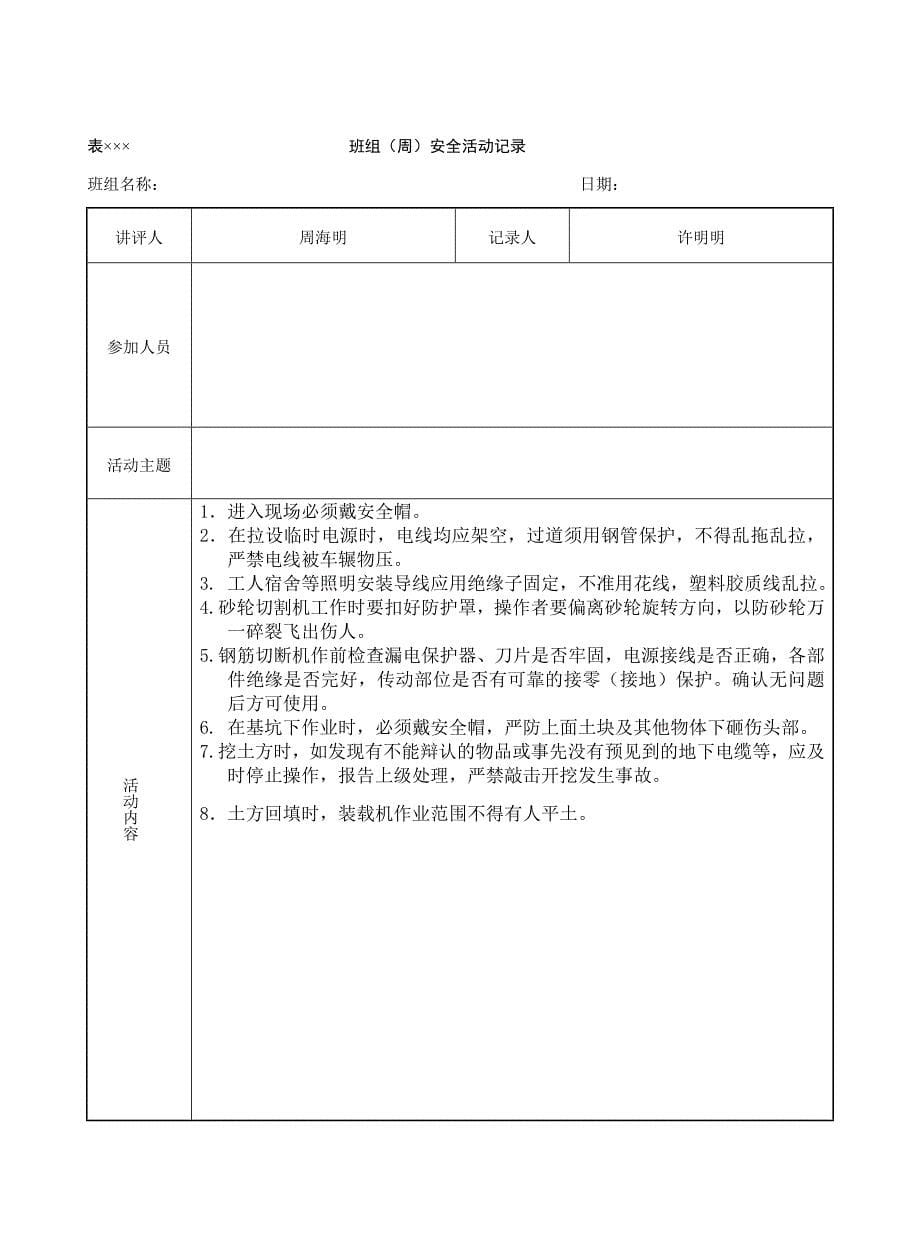 班组(周)安全活动记录参考_第5页