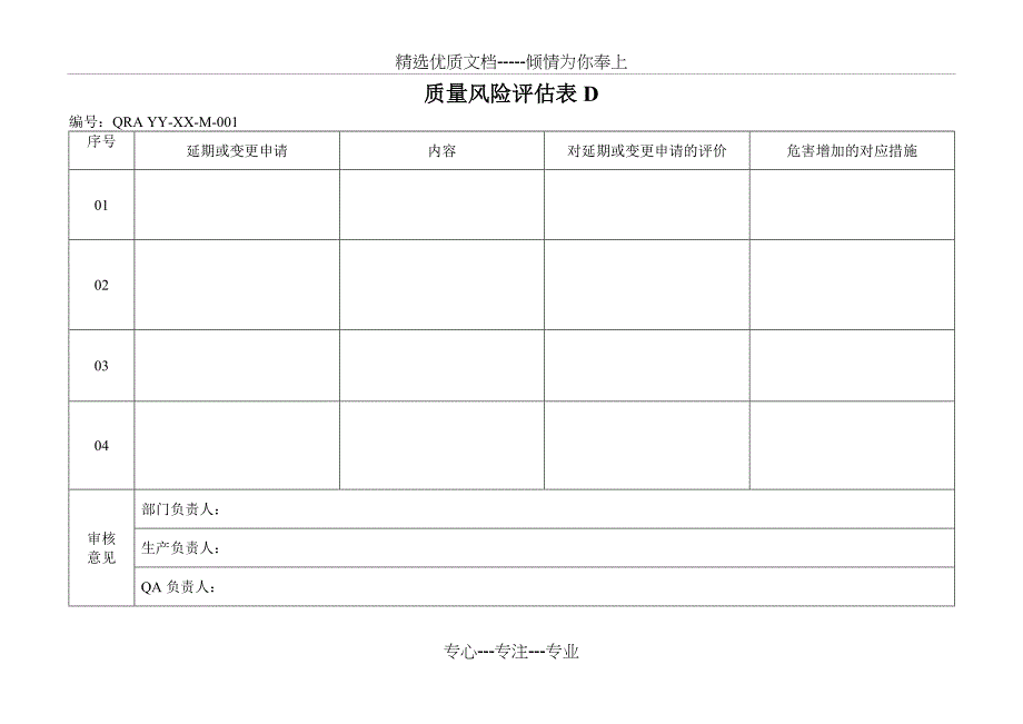 质量风险评估表_第4页