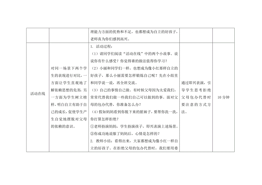 苏教版四年级心理健康教育上册第七课《做个自立的好孩子》教案_第4页