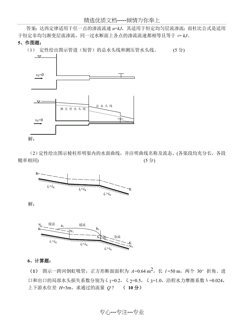 水力学模拟试题及答案(共13页)_第4页