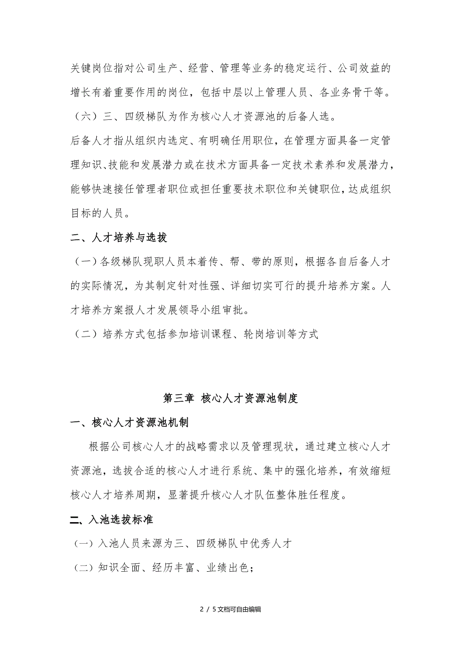 人才梯队与核心人才资源池建设方案_第2页