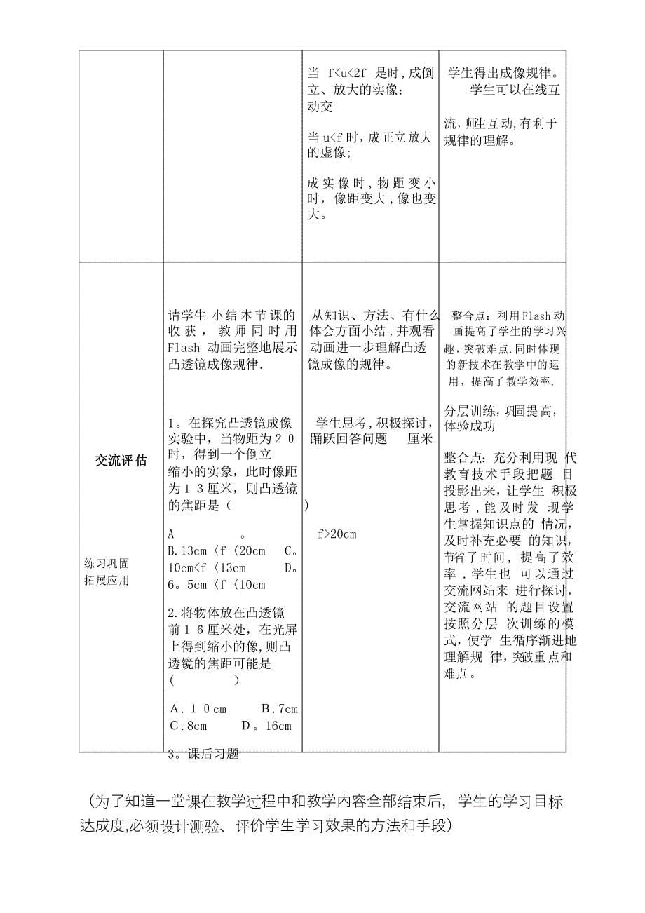 《凸透镜成像规律》说课稿_第5页