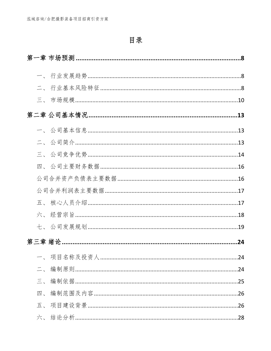 合肥摄影装备项目招商引资方案【模板】_第2页