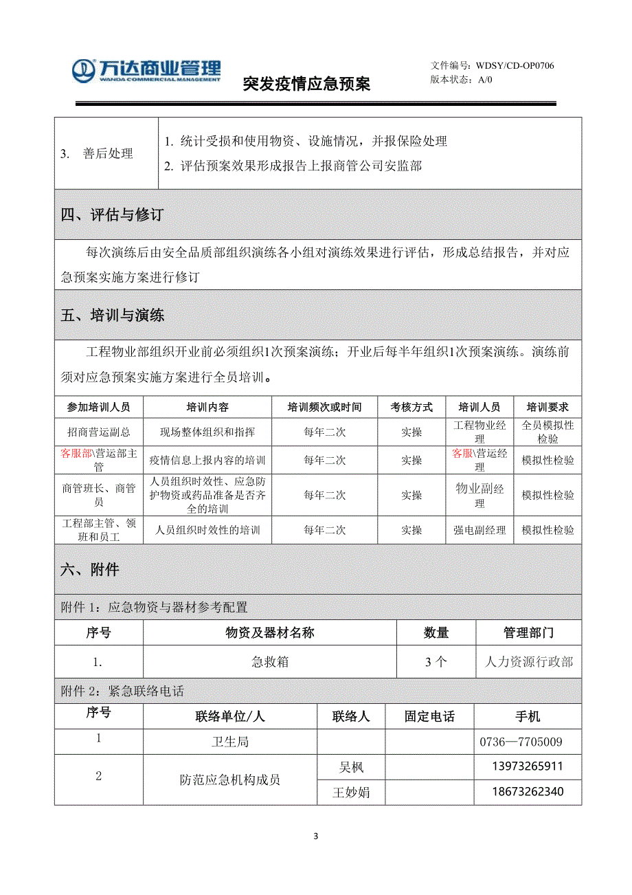 精品万达广场突发疫情应急预案.doc_第3页