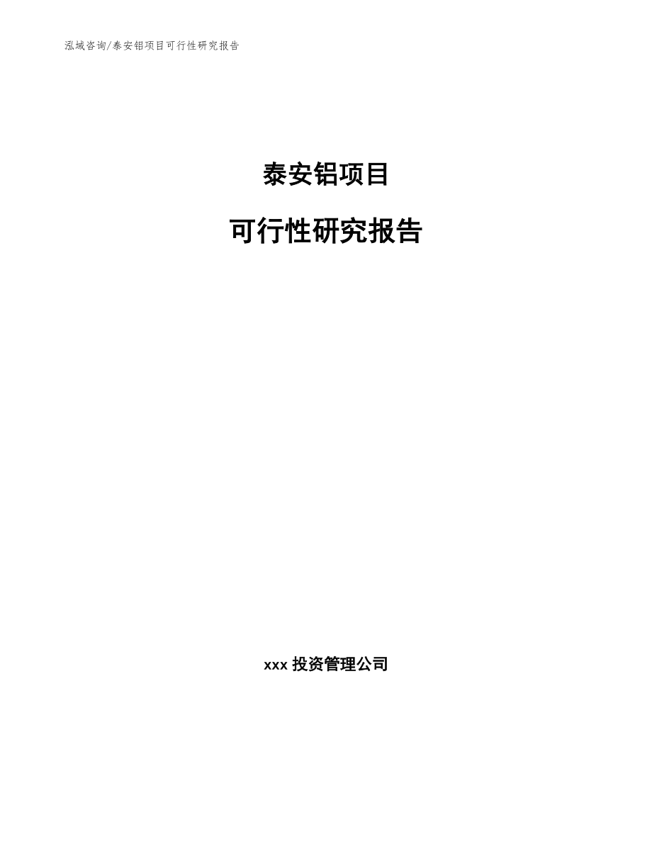 泰安铝项目可行性研究报告_第1页