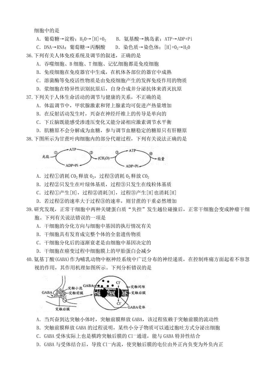 2015届成都零诊生物试题.doc_第5页