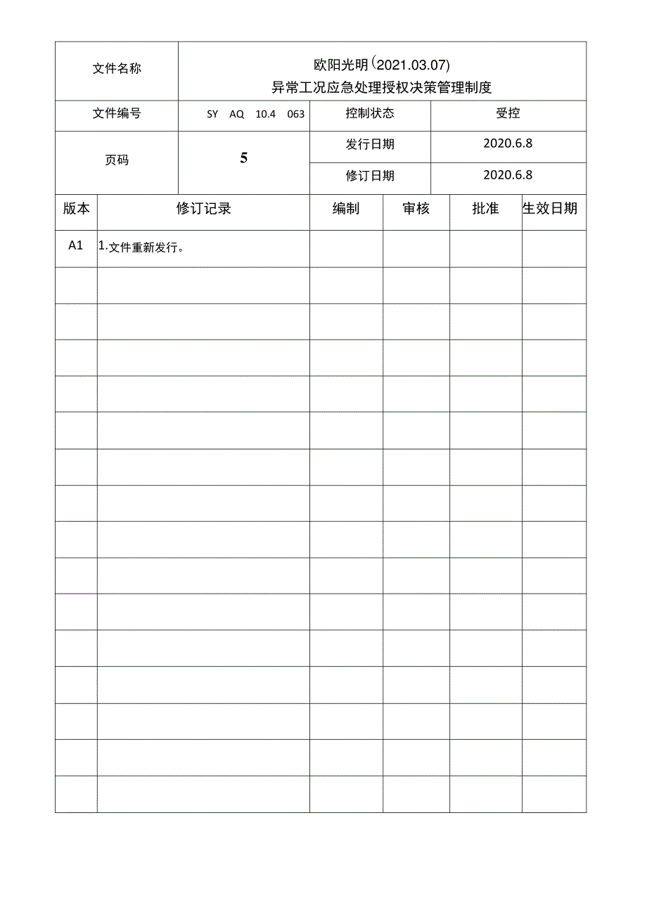 2021年SY-AQ-10.4-063异常工况应急处理授权决策机制12820_第1页