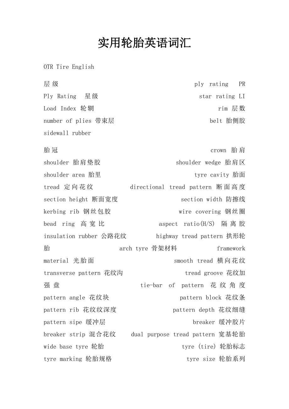 实用轮胎英语词汇_第1页