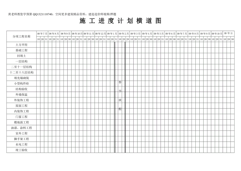 水岸21施工进度计划横道图_第1页