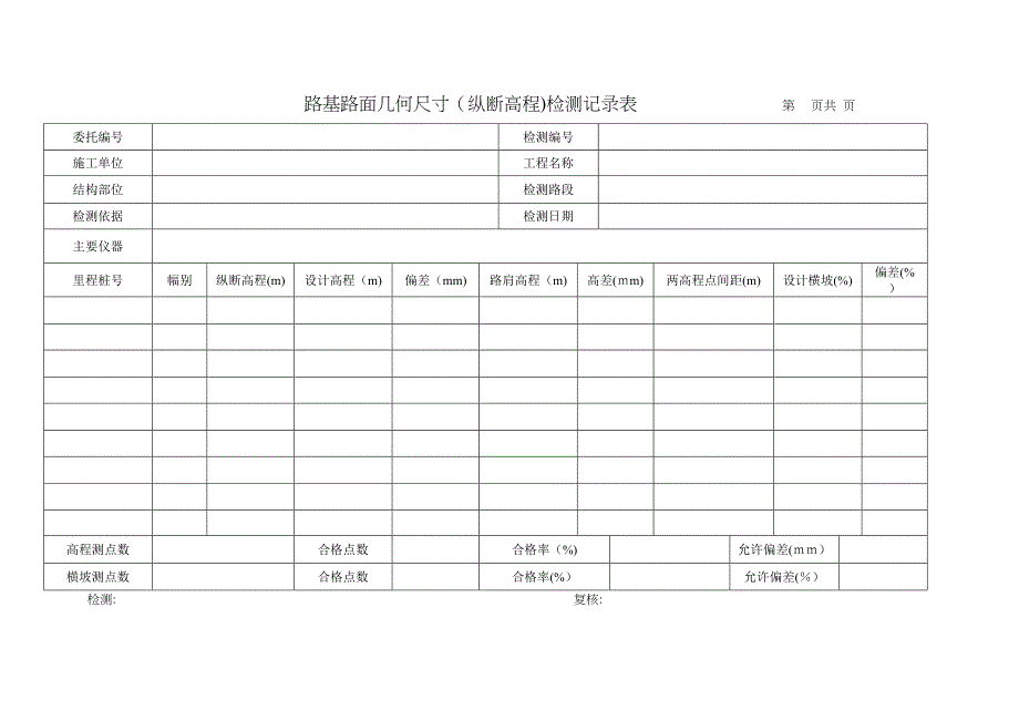 公路综合乙级路基路面检测记录表一套(DOC 17页)_第4页