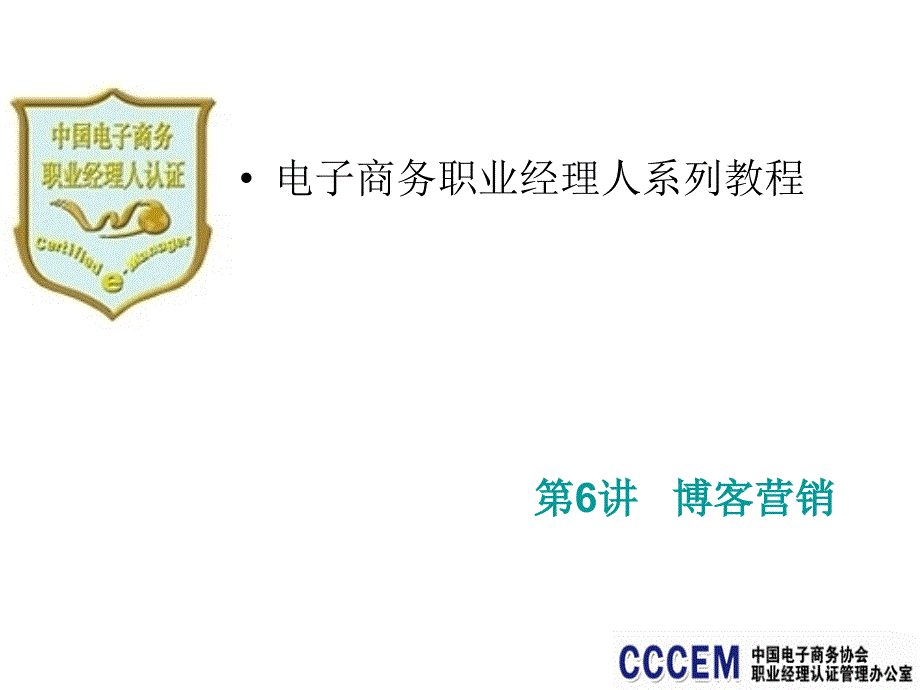 6blog营销电子商务职业经理人系列教程_第1页