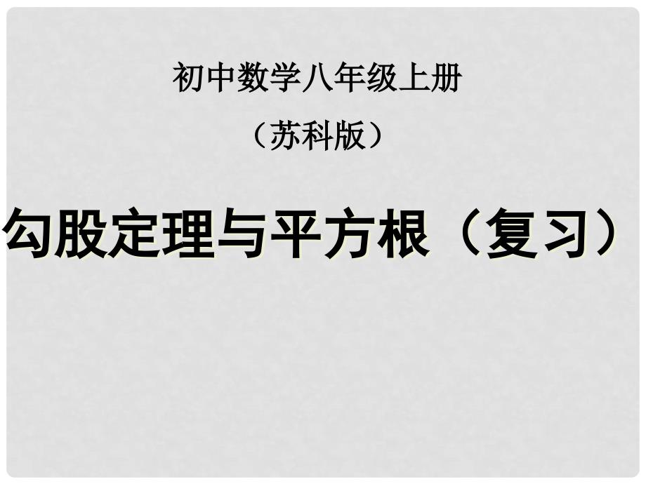 江苏省无锡市长安中学八年级数学上册 第二章 勾股定理与平方根复习课件 苏科版_第1页