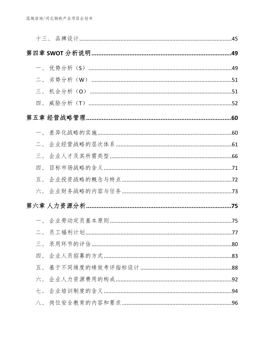 河北钢铁产业项目企划书（参考范文）_第2页