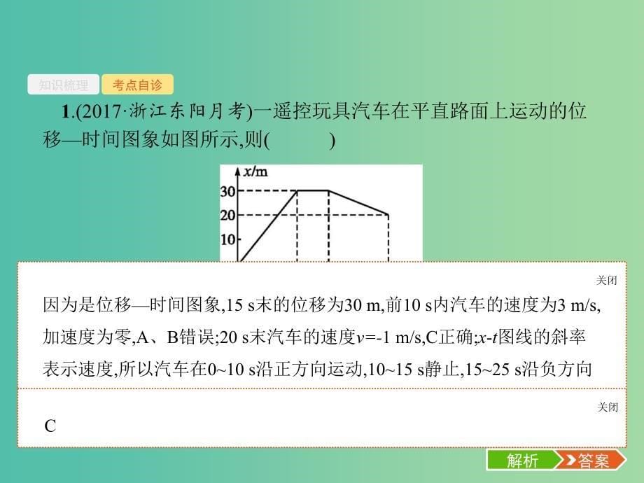 2019高考物理一轮复习 第一章 质点的直线运动 专题1 运动图象 追及与相遇问题课件 新人教版.ppt_第5页