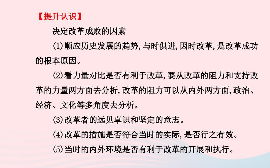 中考历史 专题七 中外历史上的重要改革复习课件 北师大版_第3页