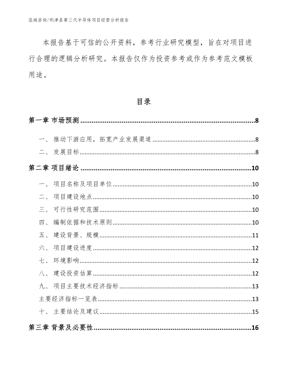 利津县第三代半导体项目经营分析报告（模板）_第3页