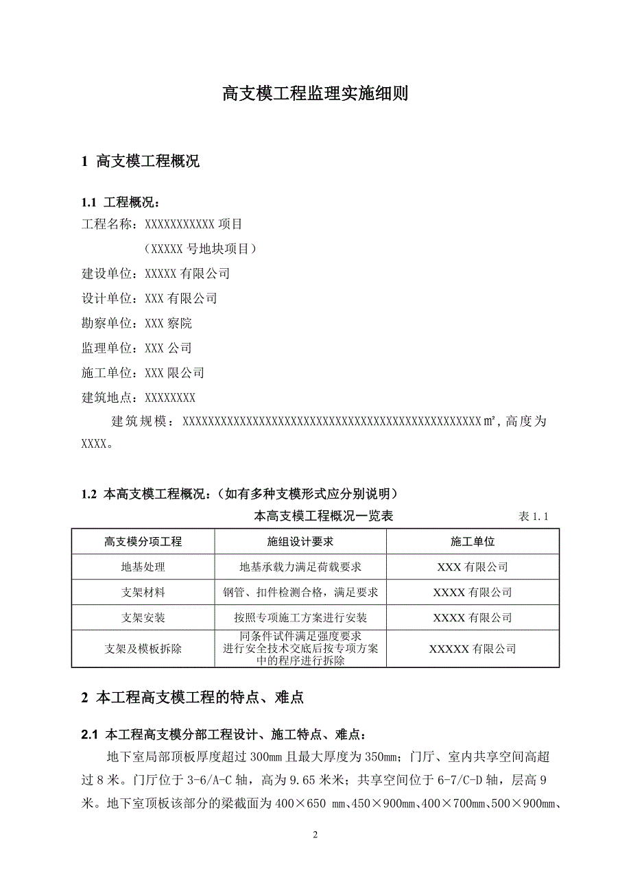 关于高支模工程监理实施细则_第2页